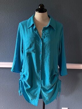 Blooming Jelly Teal Women’s Bathing Suit Cover-Up NWT Medium